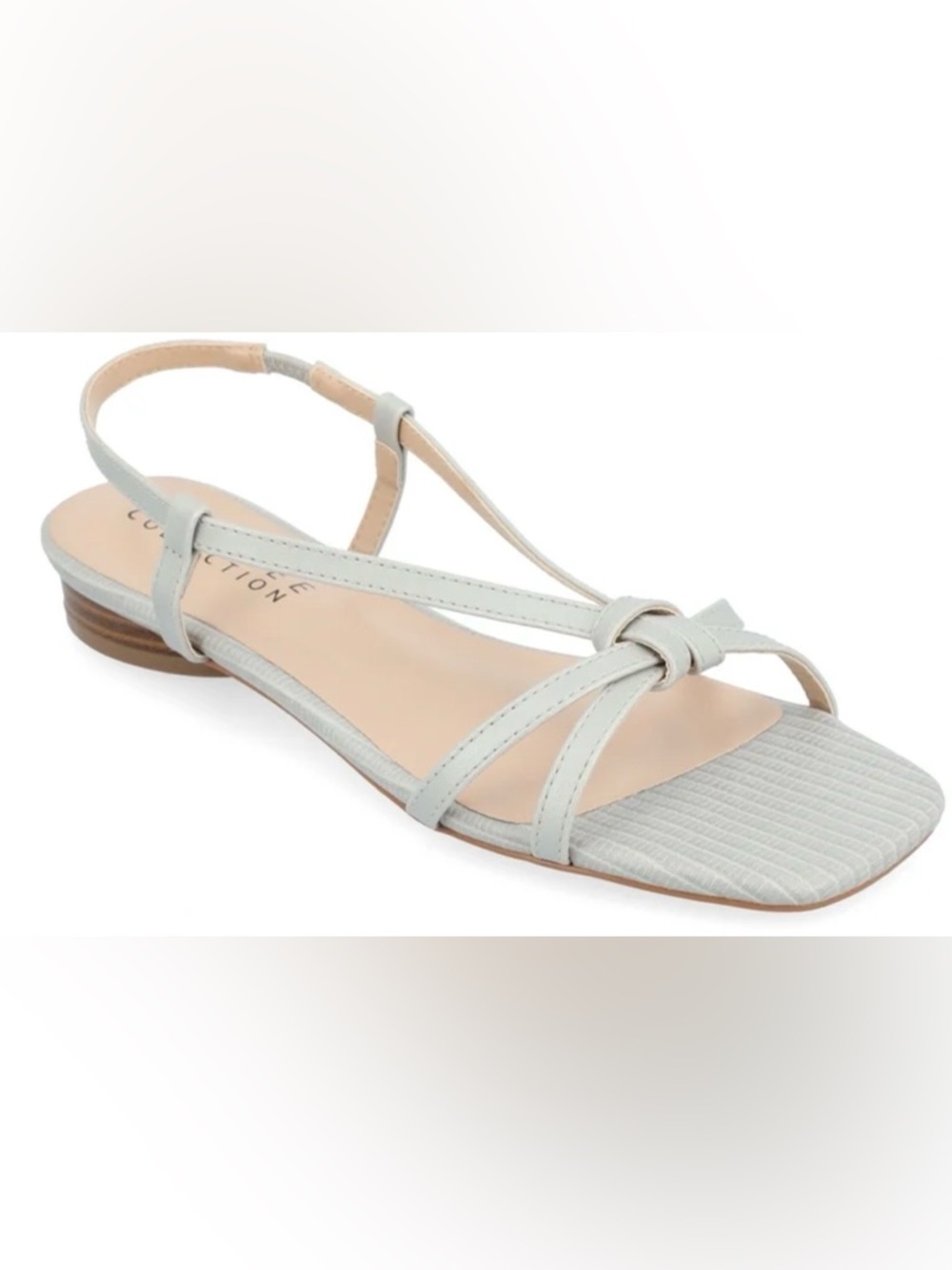 Journee Collection Bridget Grey Strappy Flat Sandals - Size 8 (NIB)